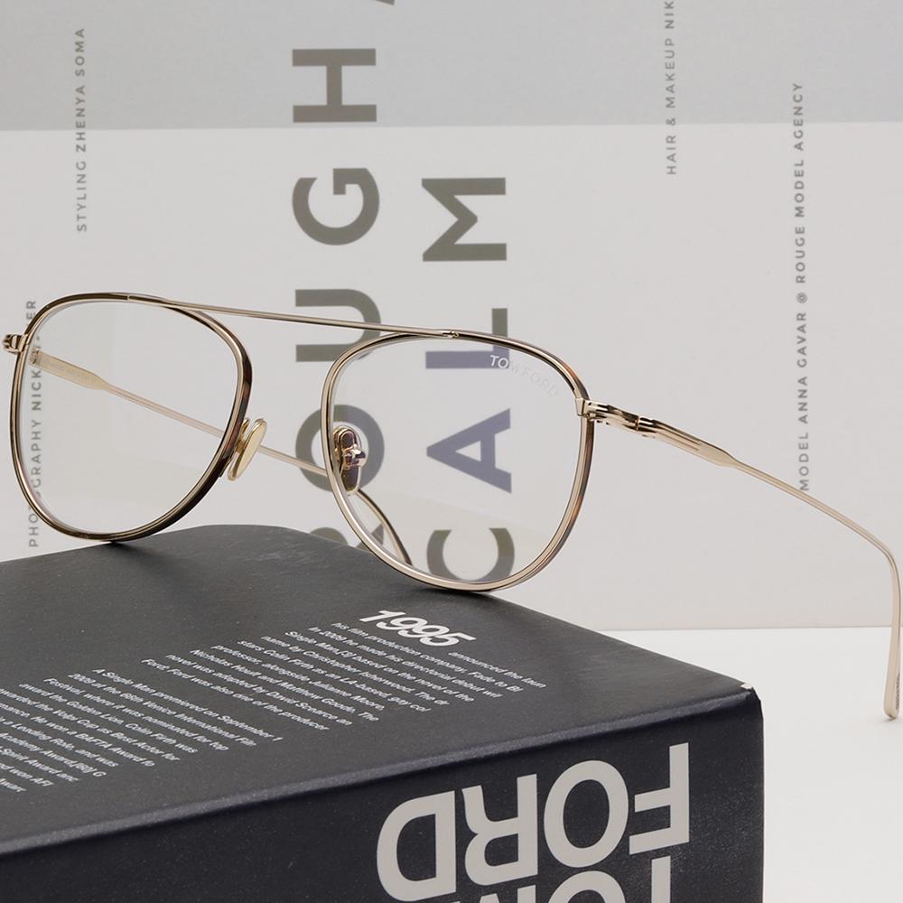 TOM FORD Gold Aviator Blue Light Blocking Eyeglasses Unisex TF5691B 028