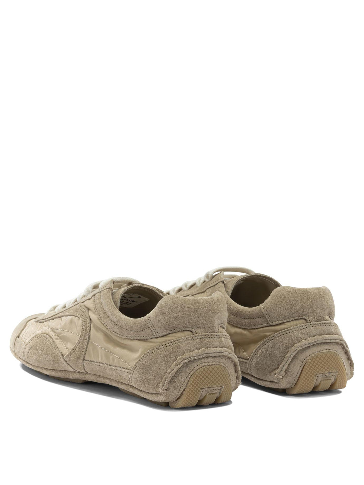 PRADA White Leather Low-Top Sneakers