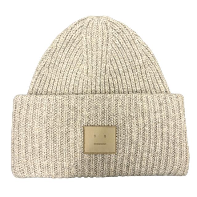 Acne Studios Large Face Logo Wool Knit Beanie Unisex C40424 DRN