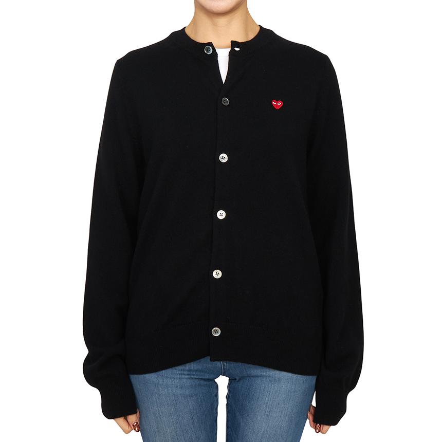 Comme des Garcons Mini Red Heart Patch Loose Fit Unisex Cardigan AX N079 051 1