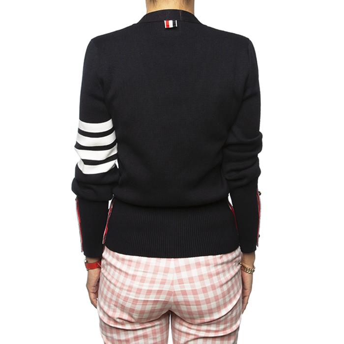 THOM BROWNE Milano Stitch Merino Wool Cardigan Navy