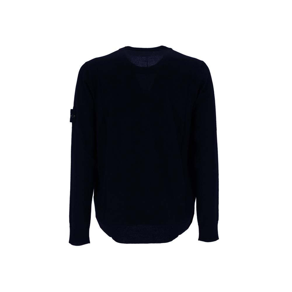 STONE ISLAND Anniversary Patch Navy Crewneck Knit Sweater