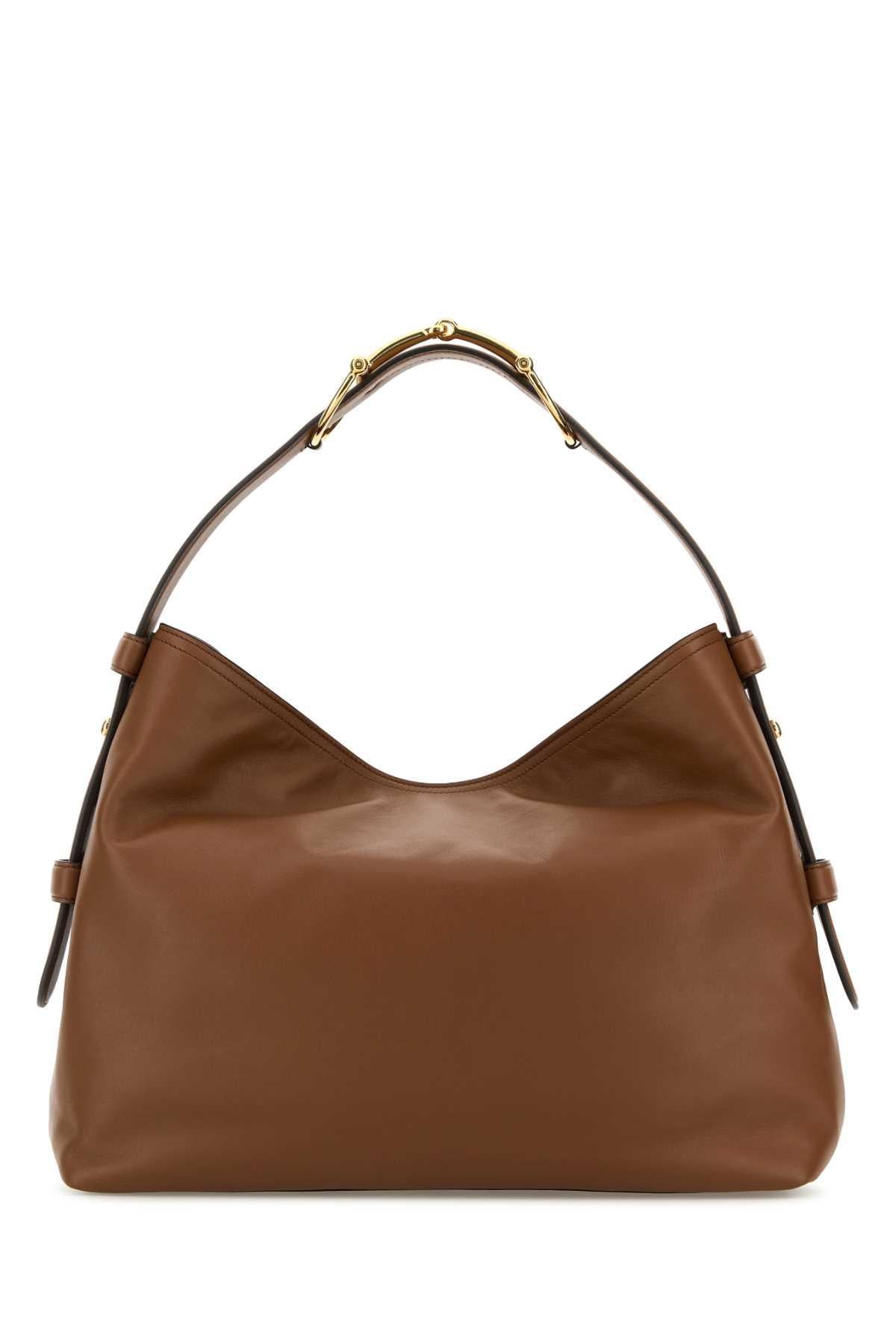 GUCCI Brown Leather Shoulder Bag