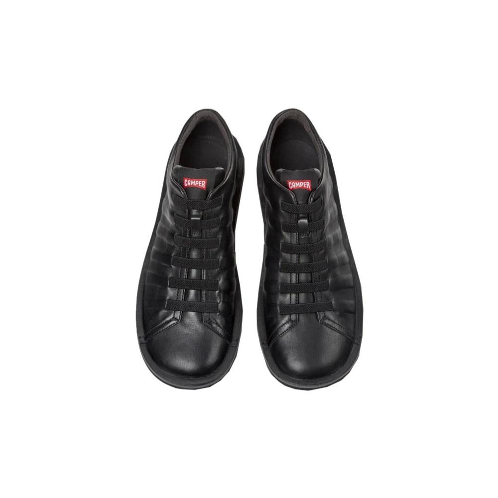 Camper Beetle Black Leather Low-Top Sneakers for Men 18751 048