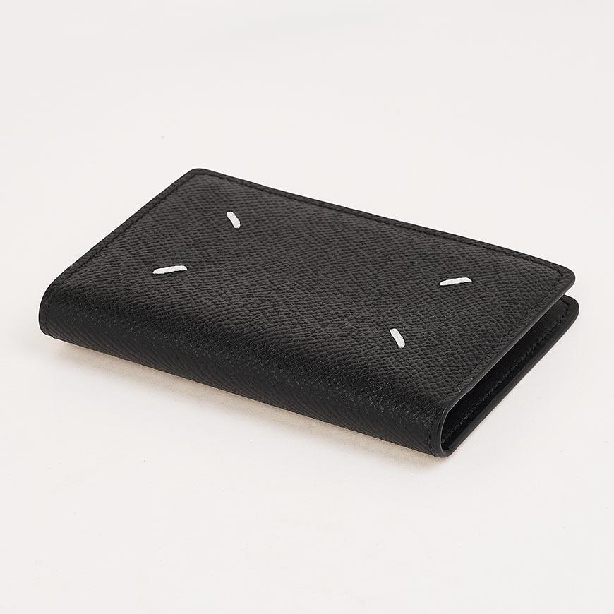 Maison Margiela Unisex Four-Stitches Leather Card Holder Black