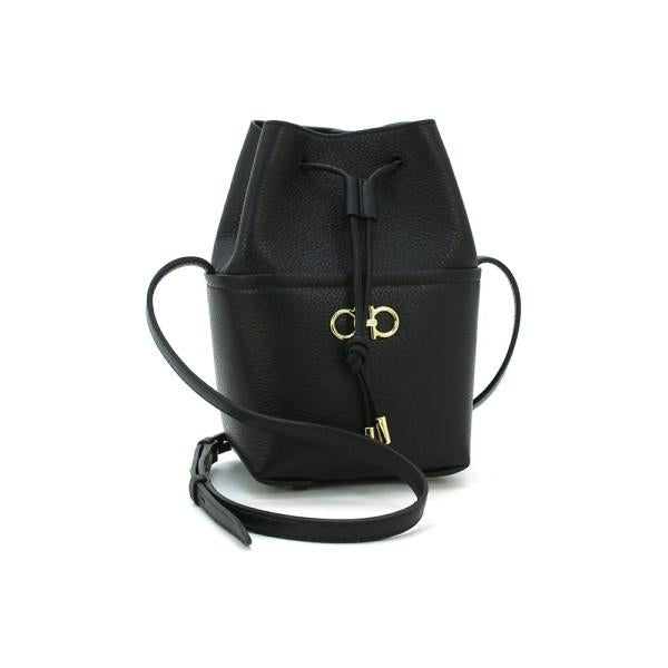 Ferragamo Gancini Mini Black Leather Shoulder Crossbody Bag