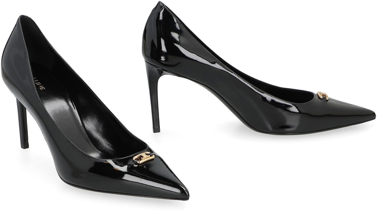 CELINE Black Leather Pumps Slingback Heels