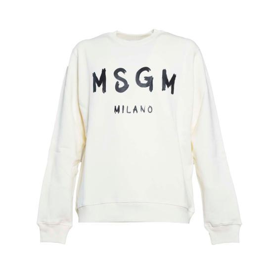 MSGM Cream Long Sleeve Sweatshirt Men’s Cotton Top 2000 MM 513 20000102