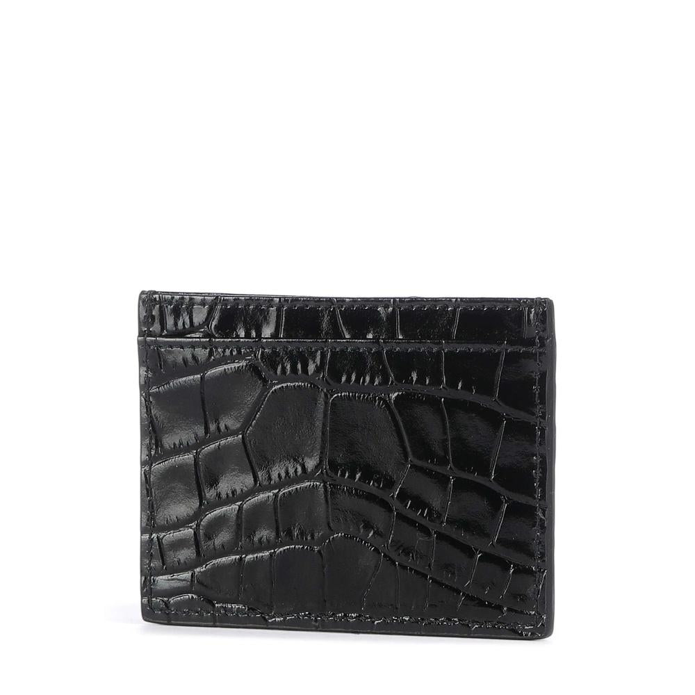 Vivienne Westwood Crocodile Embossed Leather Card Holder Black