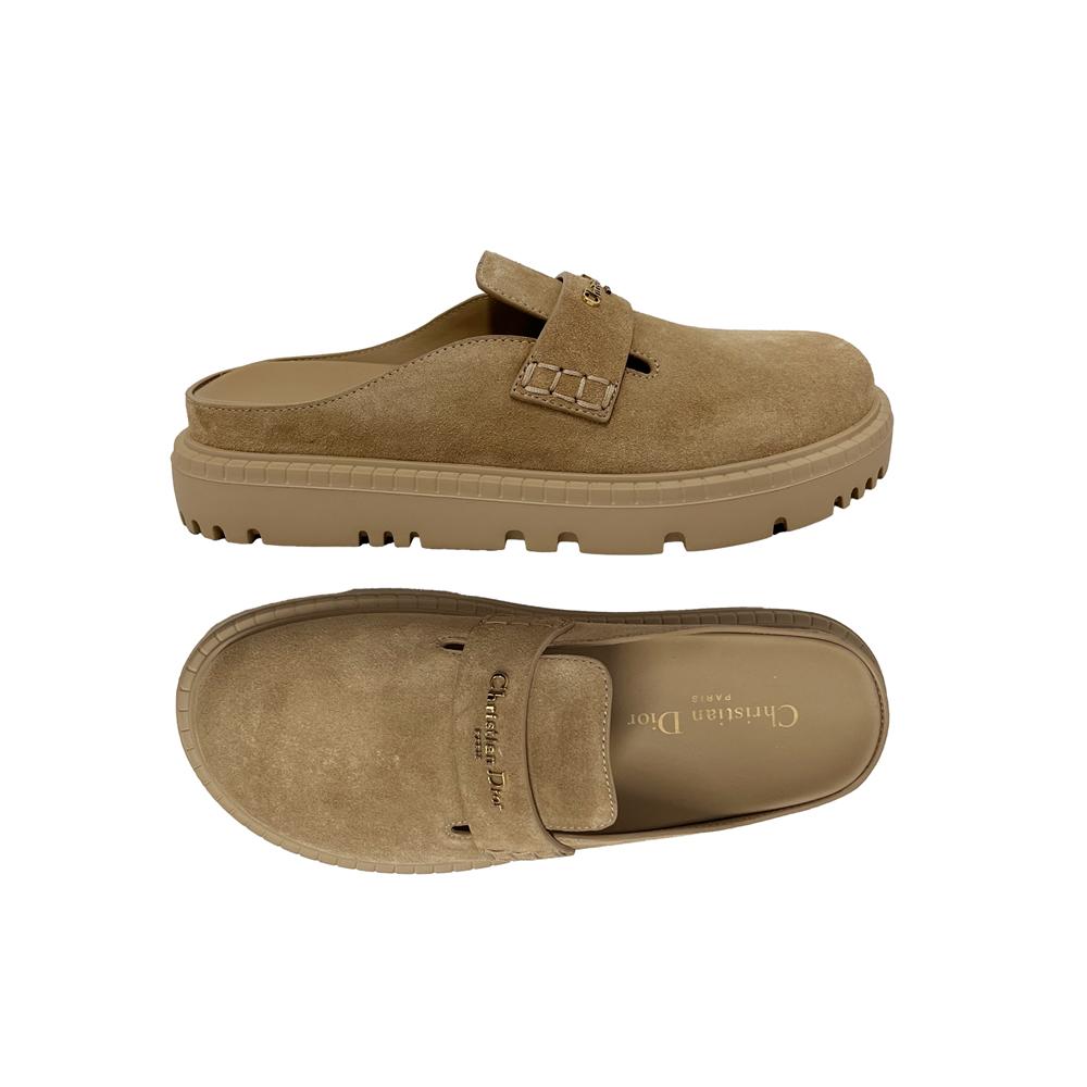DIOR Boy Suede Slide Mule Sandals Rope Beige KDF135SUE S16T