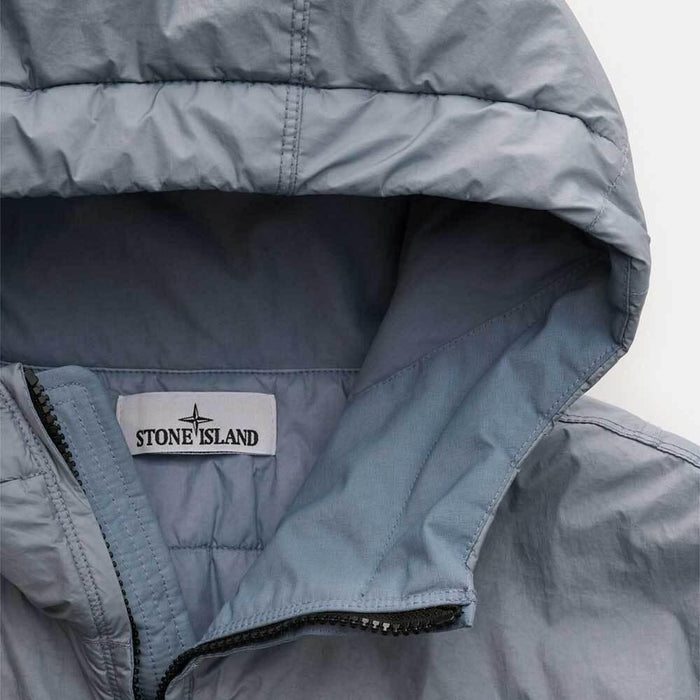 STONE ISLAND Crinkle Reps Avioblue Hooded Windbreaker Jacket