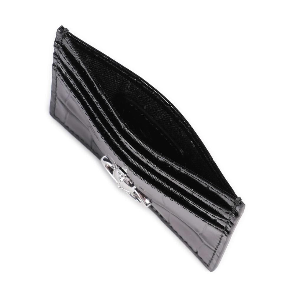 Vivienne Westwood Crocodile Embossed Leather Card Holder Black