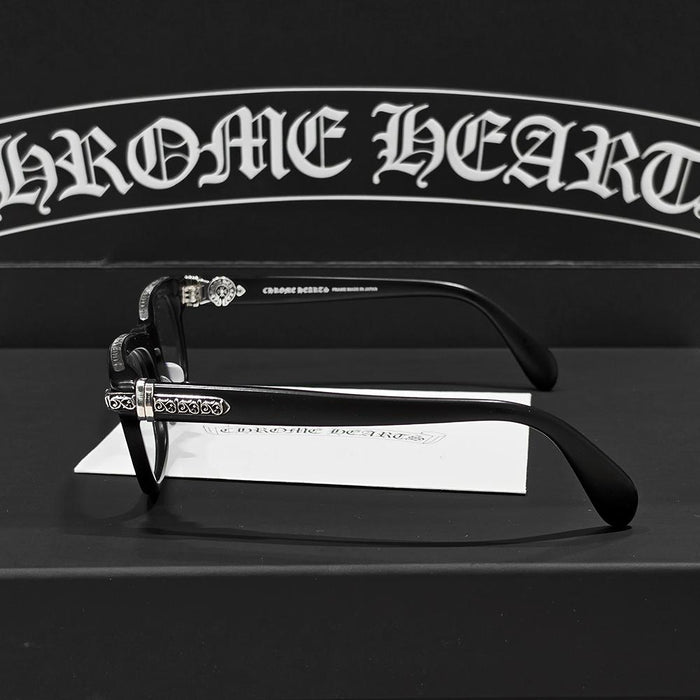 Chrome Hearts Matte Black Silver-Tone Eyeglasses AR69