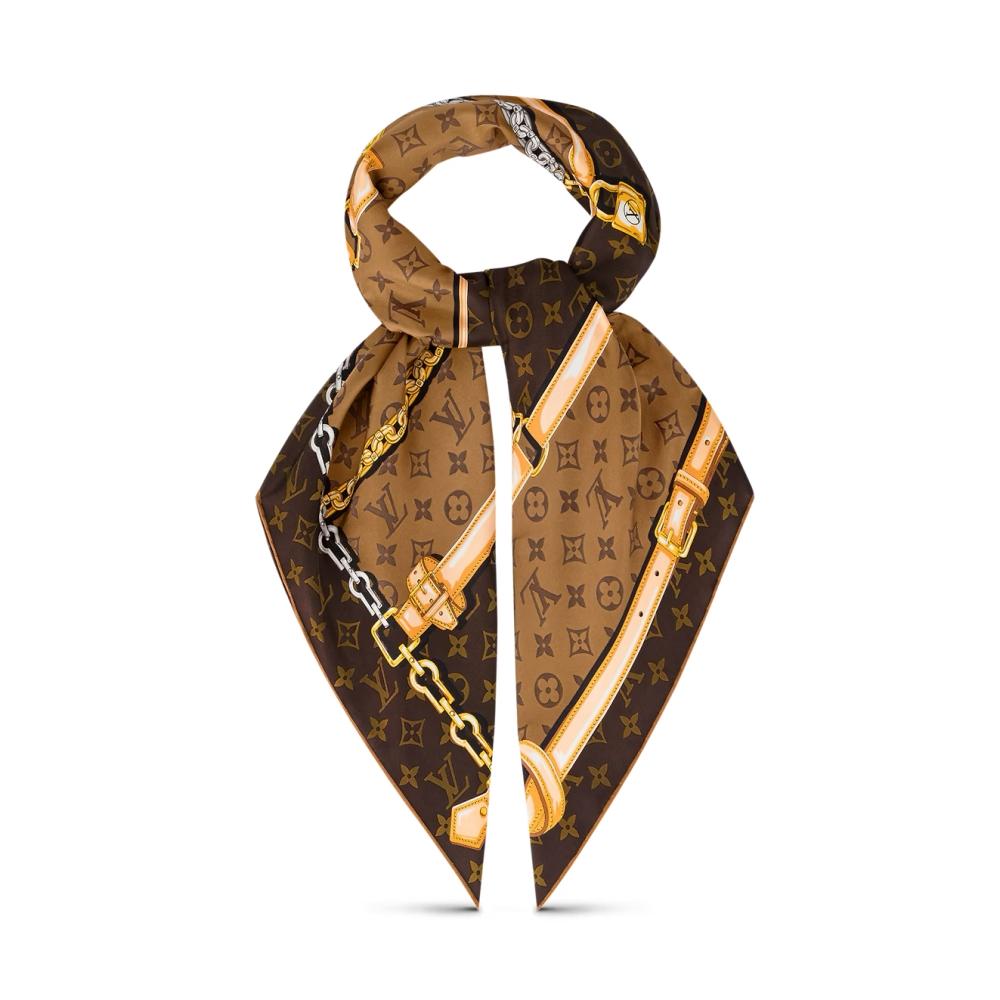 Louis Vuitton Monogram Confidential Square Scarf Black Brow M78667 M78666 M79594