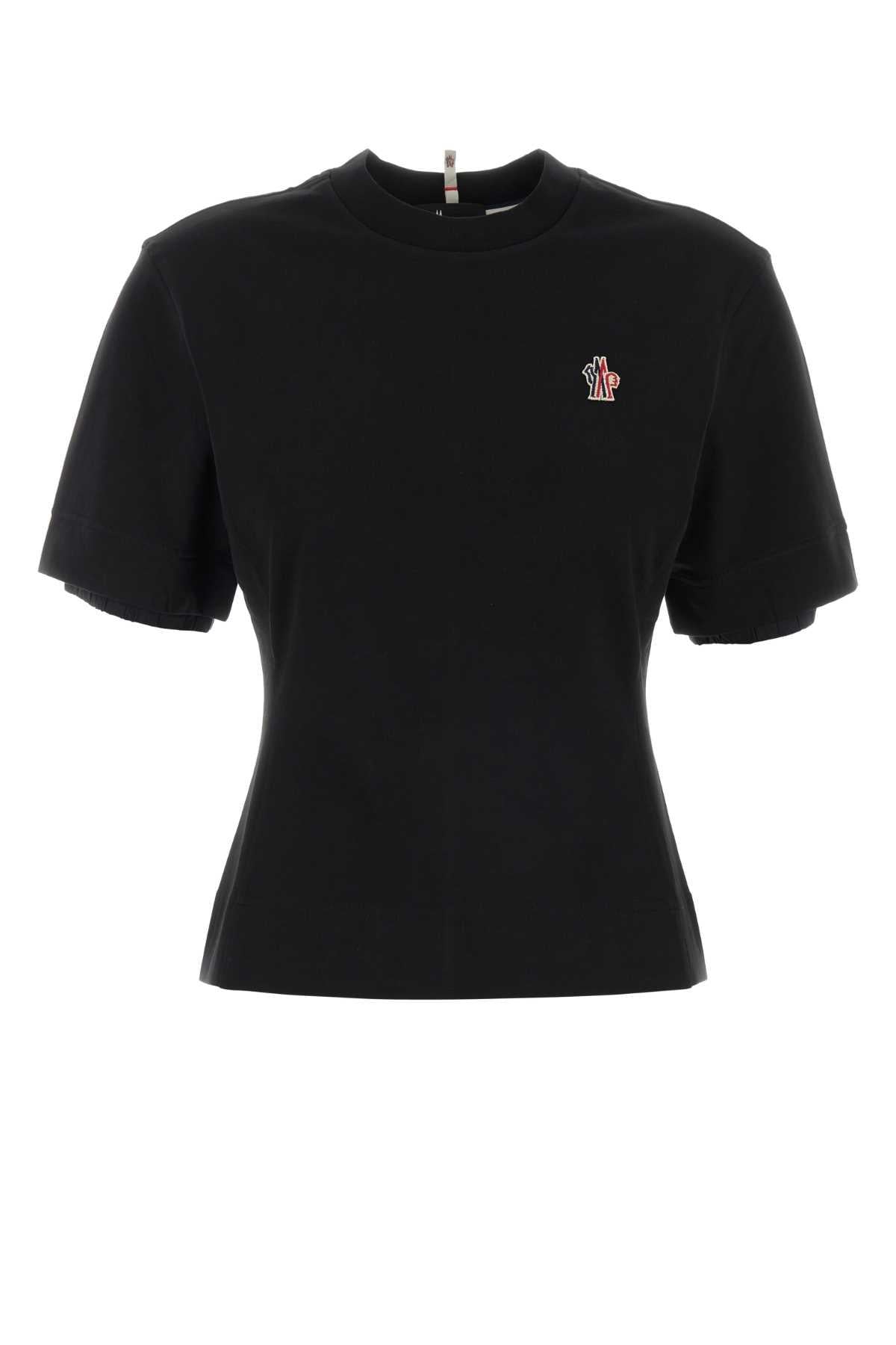 Moncler Black Cotton Short Sleeve T-Shirt