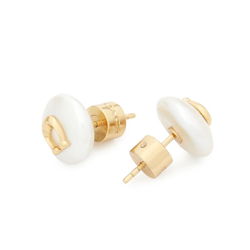 Coach Coin Pearl Women's Earrings 351511 GLD 107