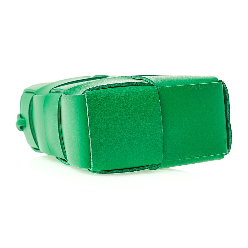 Bottega Veneta Cassette Phone Pouch Crossbody Bag Green Leather