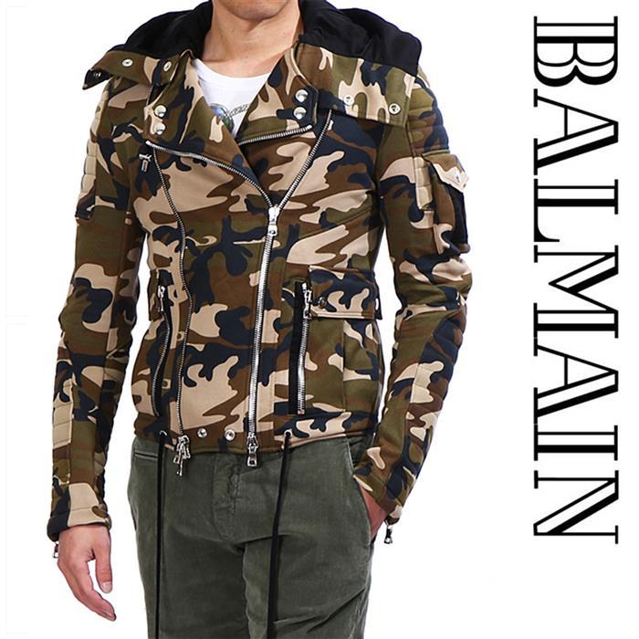 Balmain Camo Biker Hooded Jacket W4HJ294C670 187