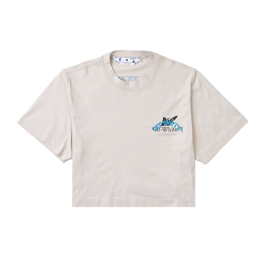 OFF WHITE Butterfly Logo Short Sleeve T-Shirt for Women