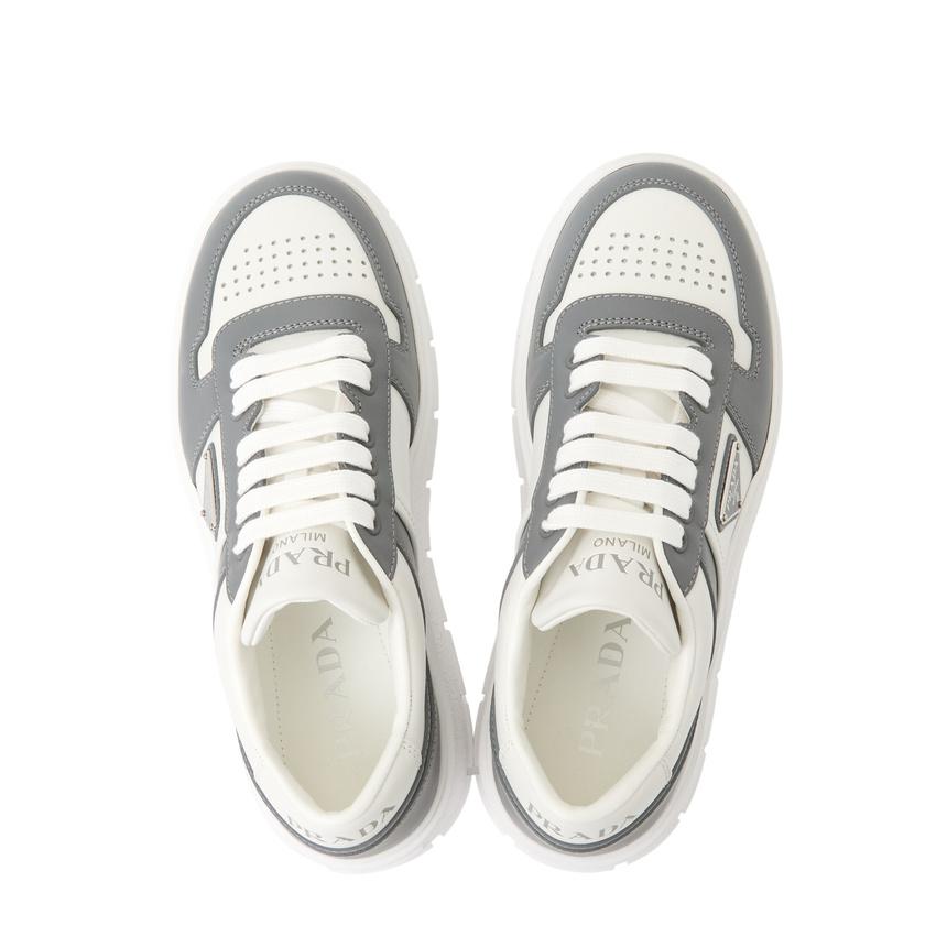 PRADA Black Leather Low-Top Sneakers for Men