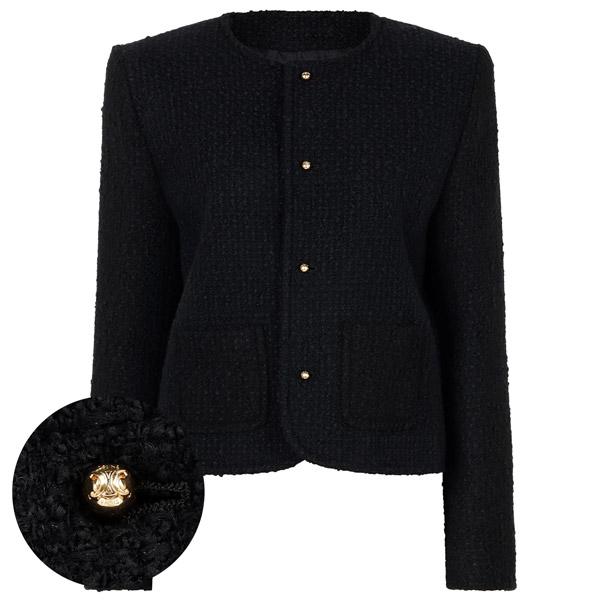 CELINE Black Wool Icon Natte Jacket 2V18V764L 38NO