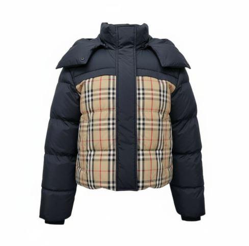 BURBERRY Reversible Check Crop Puffer Jacket for Women