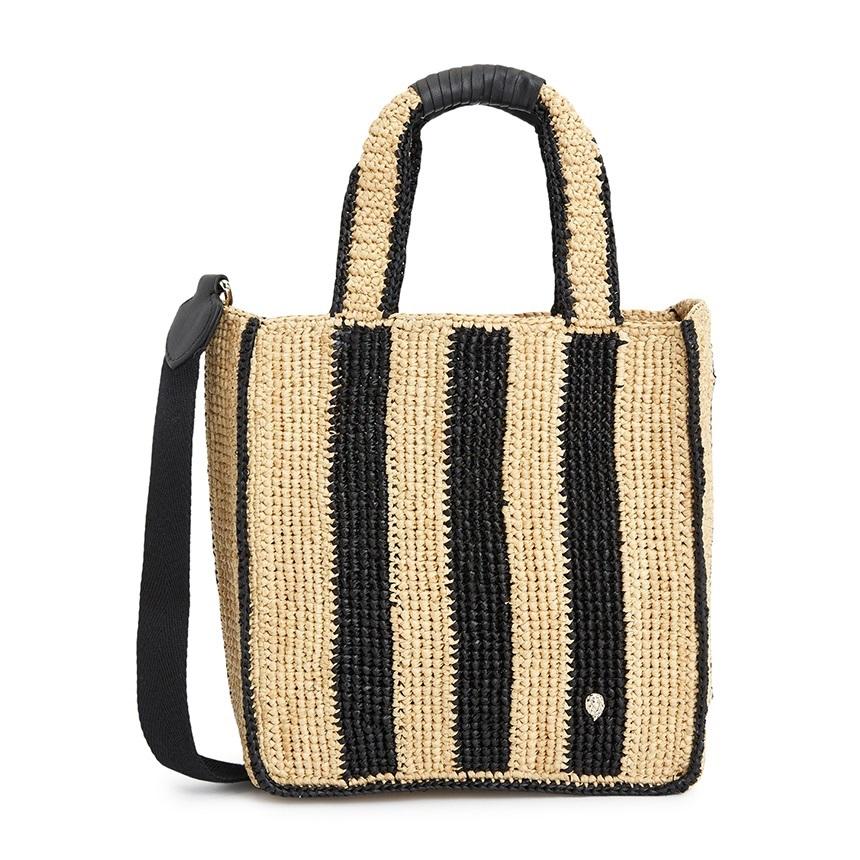HELEN KAMINSKI Woven Raffia Tote Bag BAG51902 NATURAL CHARCOAL