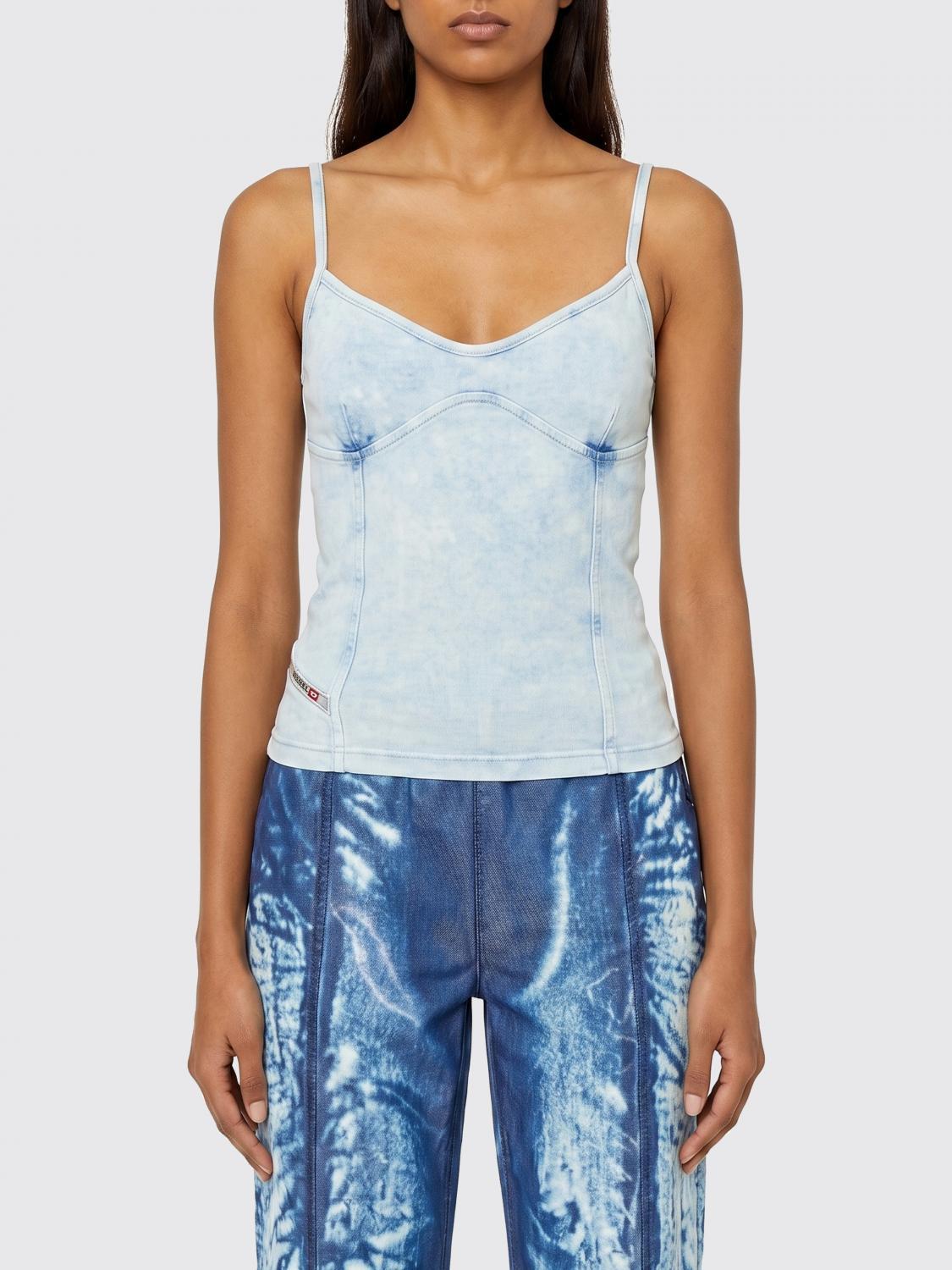 DIESEL White Cotton Sleeveless Shirt