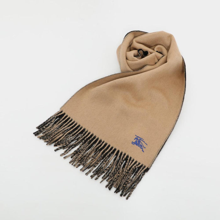 BURBERRY Reversible Cashmere Scarf with Knight Logo Unisex