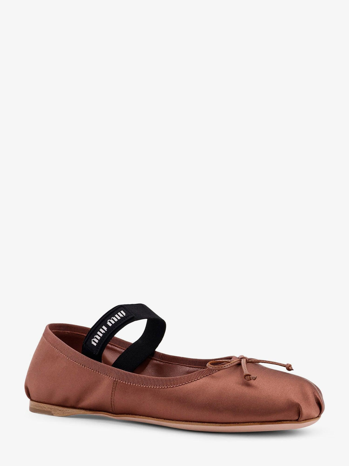 Miu Miu Black Leather Ballet Flat Shoes