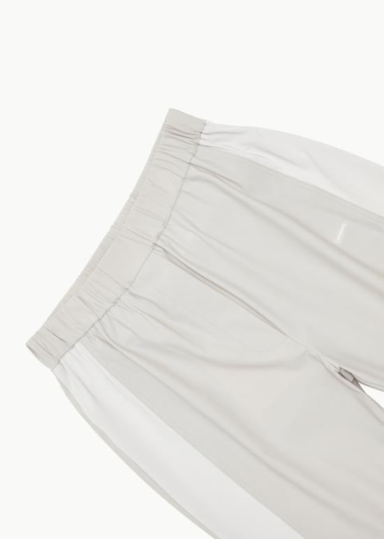 AMOMENTO Grey Beige Cotton Blend Relaxed Fit Shorts AM23SS W07 PTGB