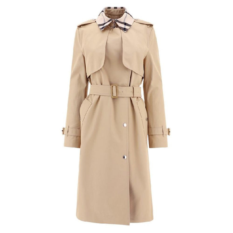 BURBERRY Check Panel Belted Trench Coat
