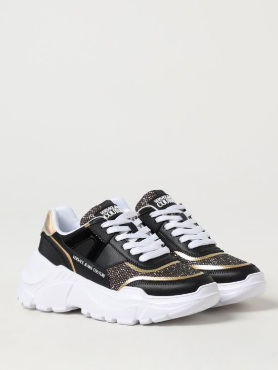 Versace White Leather Low-Top Sneakers 78VA3SC4ZPB07G89 BLACK DOM