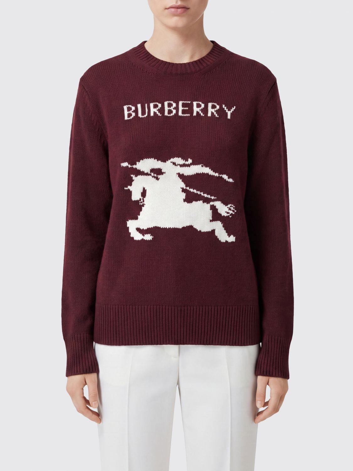 BURBERRY Wool Blend Round Neck Knit Sweater Women Beige