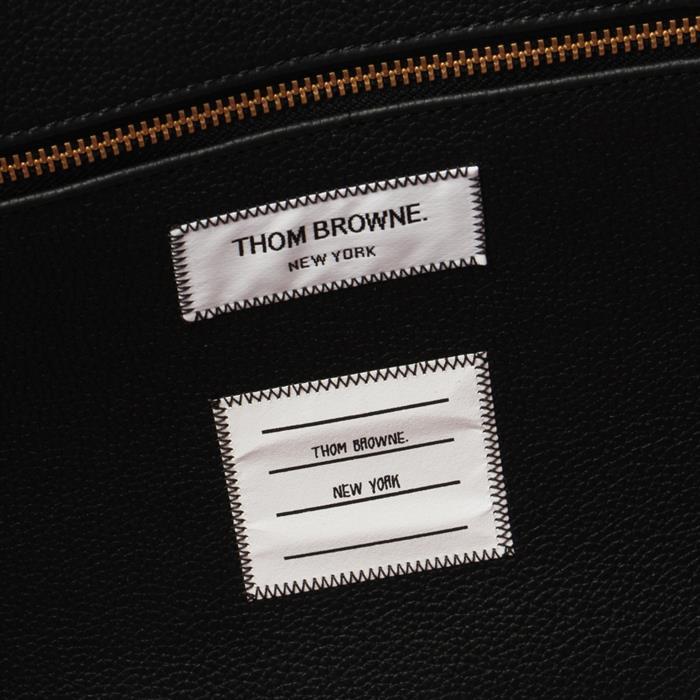 THOM BROWNE RWB Medium Tool Tote Bag Black Leather Tote