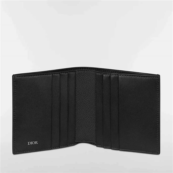 DIOR Vertical Bifold Wallet Black Leather Men’s