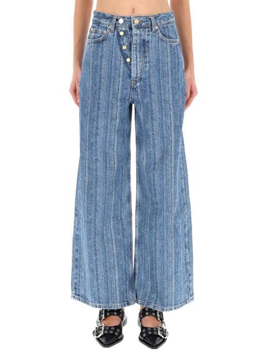 GANNI Mid Blue Stonewash Denim Pants J1882566
