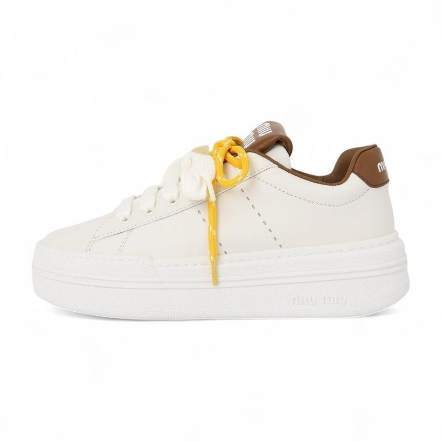Miu Miu Women’s Low-Top Sneakers White Leather