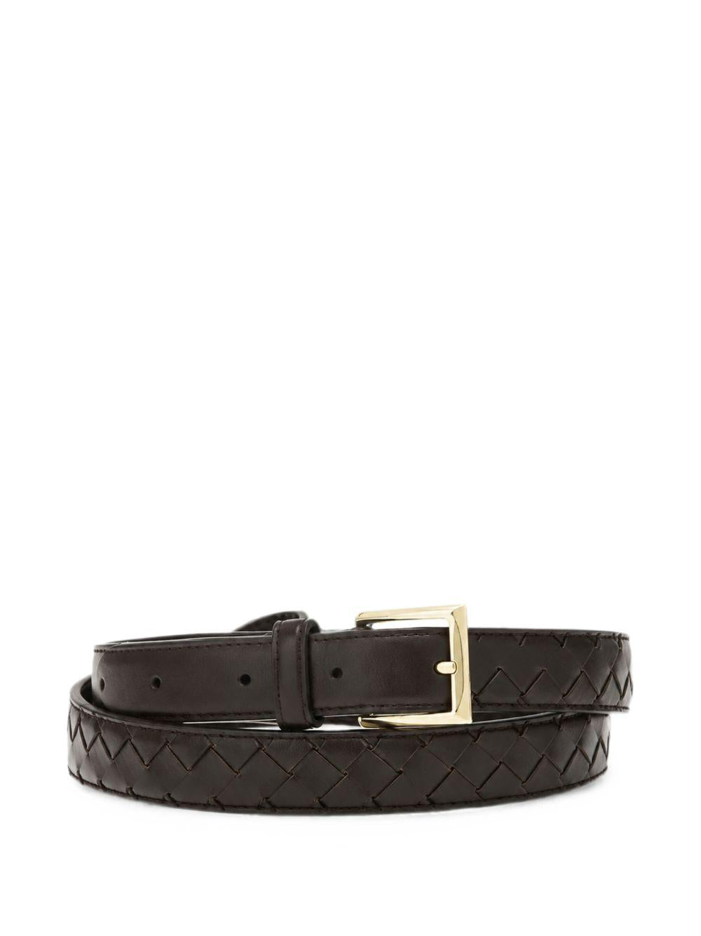 Bottega Veneta Black Leather Belt