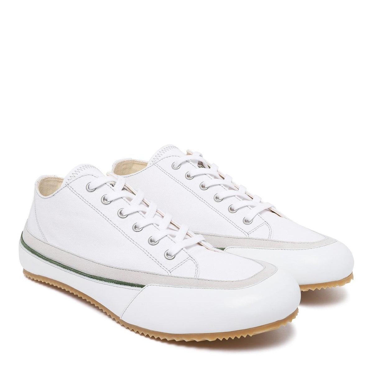 Maison Margiela White Leather Low-Top Sneakers