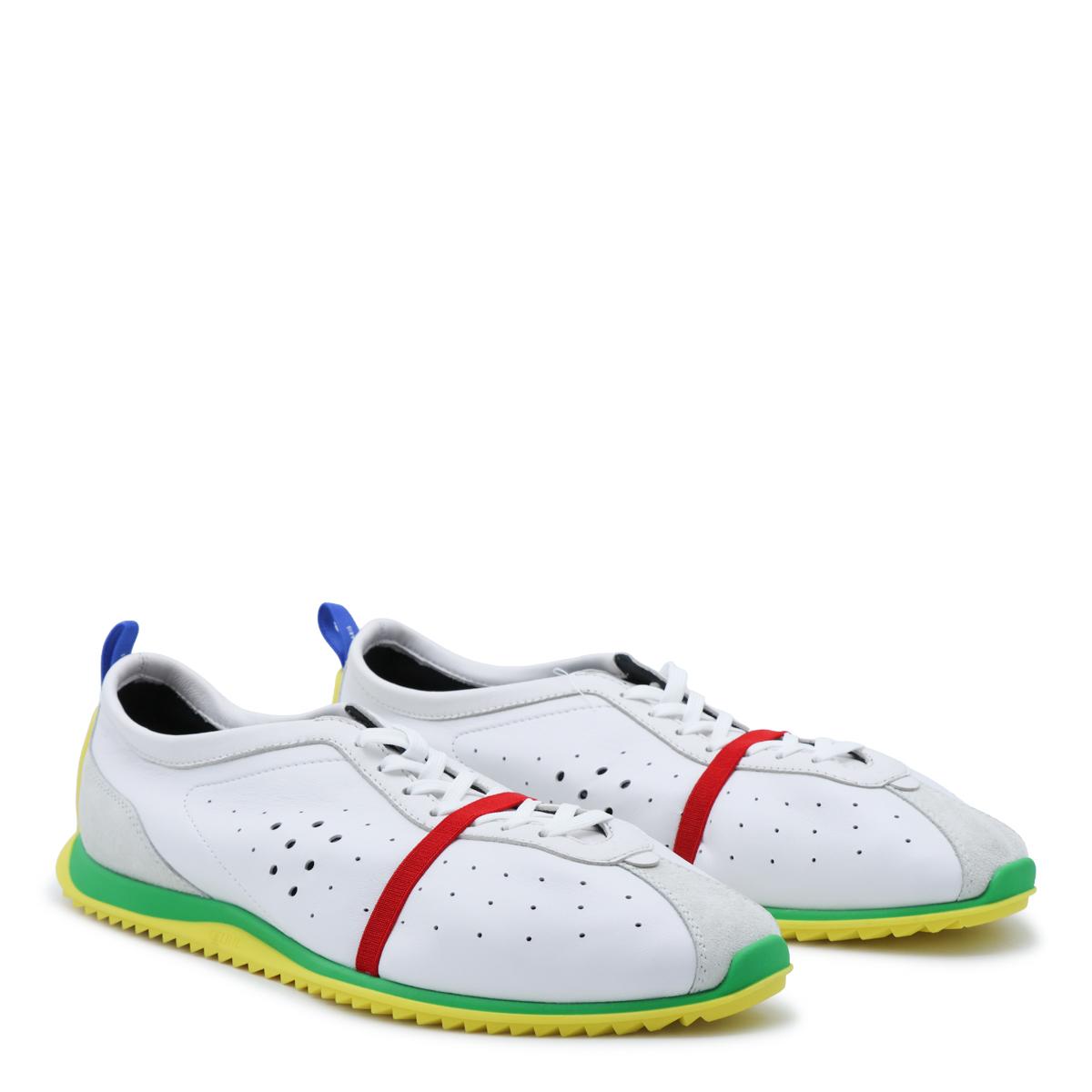 CELINE White Leather Low-Top Sneakers