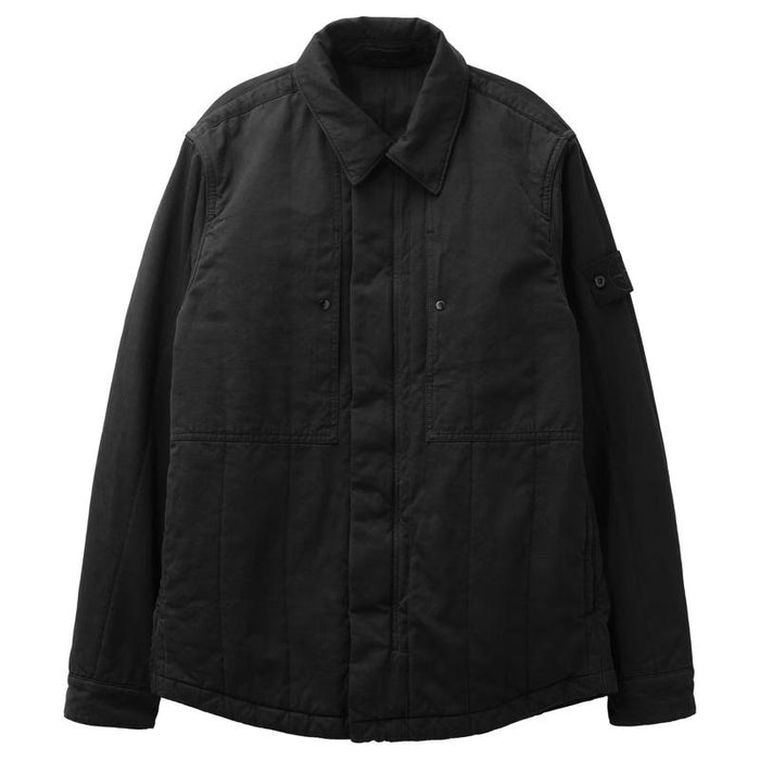 STONE ISLAND Cotton Linen Quilted Coach Jacket for Men Black