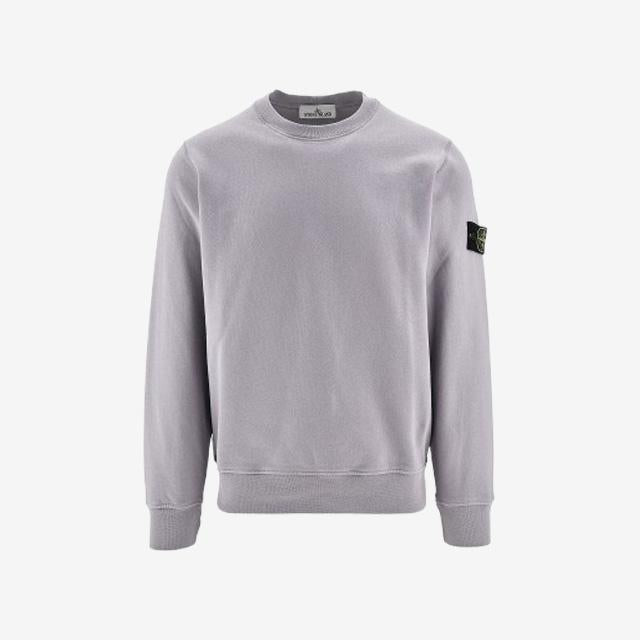 STONE ISLAND Brushed Cotton Crewneck Sweatshirt Gray Men