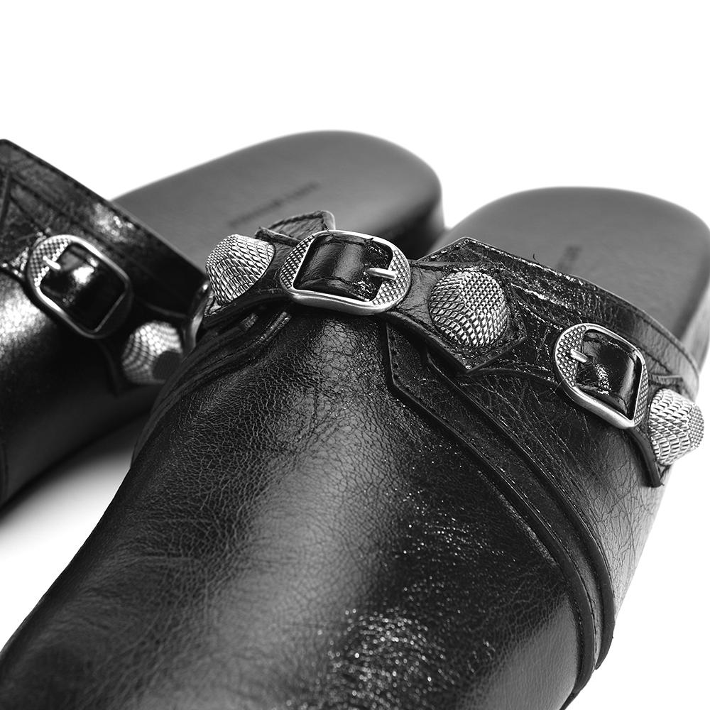 BALENCIAGA Cozy Cagole Lambskin Mule Black Slippers