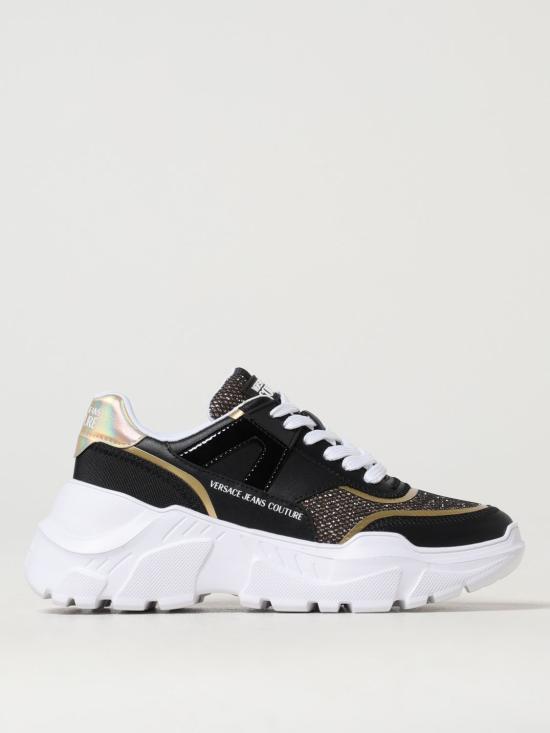 Versace White Leather Low-Top Sneakers 78VA3SC4ZPB07G89 BLACK DOM
