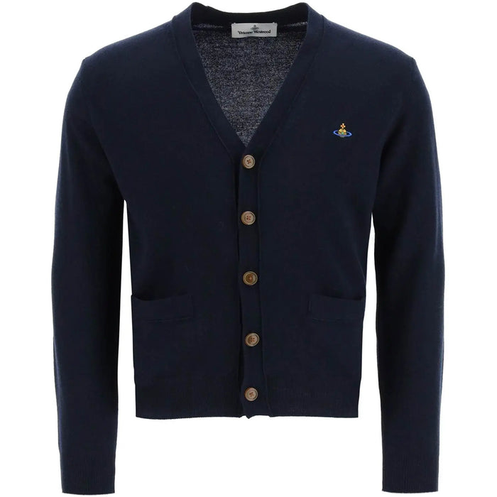 Vivienne Westwood ORB Logo V-Neck Cardigan Green Men’s Knit