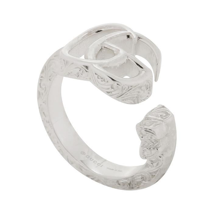 GUCCI Double G Key Ring Silver-Tone Women’s Jewelry Accessory