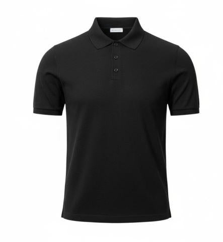 BURBERRY Men’s Wool Knit Short-Sleeve Polo Shirt Black