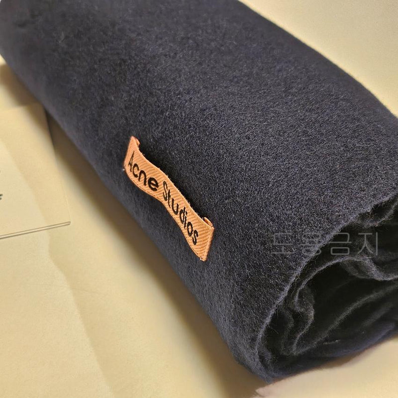 Acne Studios Skinny Navy Blue Scarf