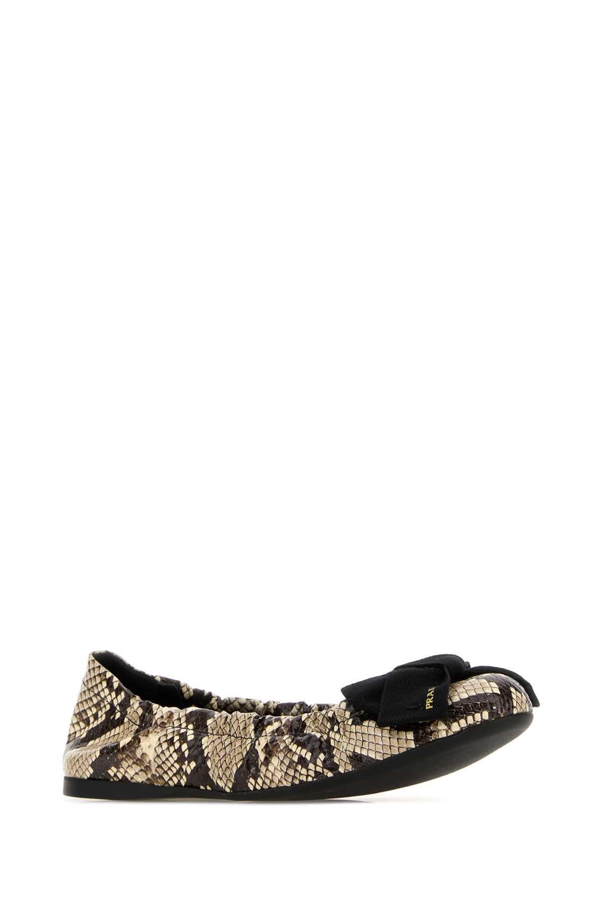 PRADA Black Leather Flat Shoes for Women